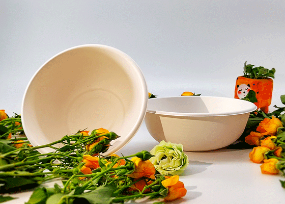 泰國(guó)工廠大量現(xiàn)貨供應(yīng)：紙漿模塑餐具; 875ml圓碗